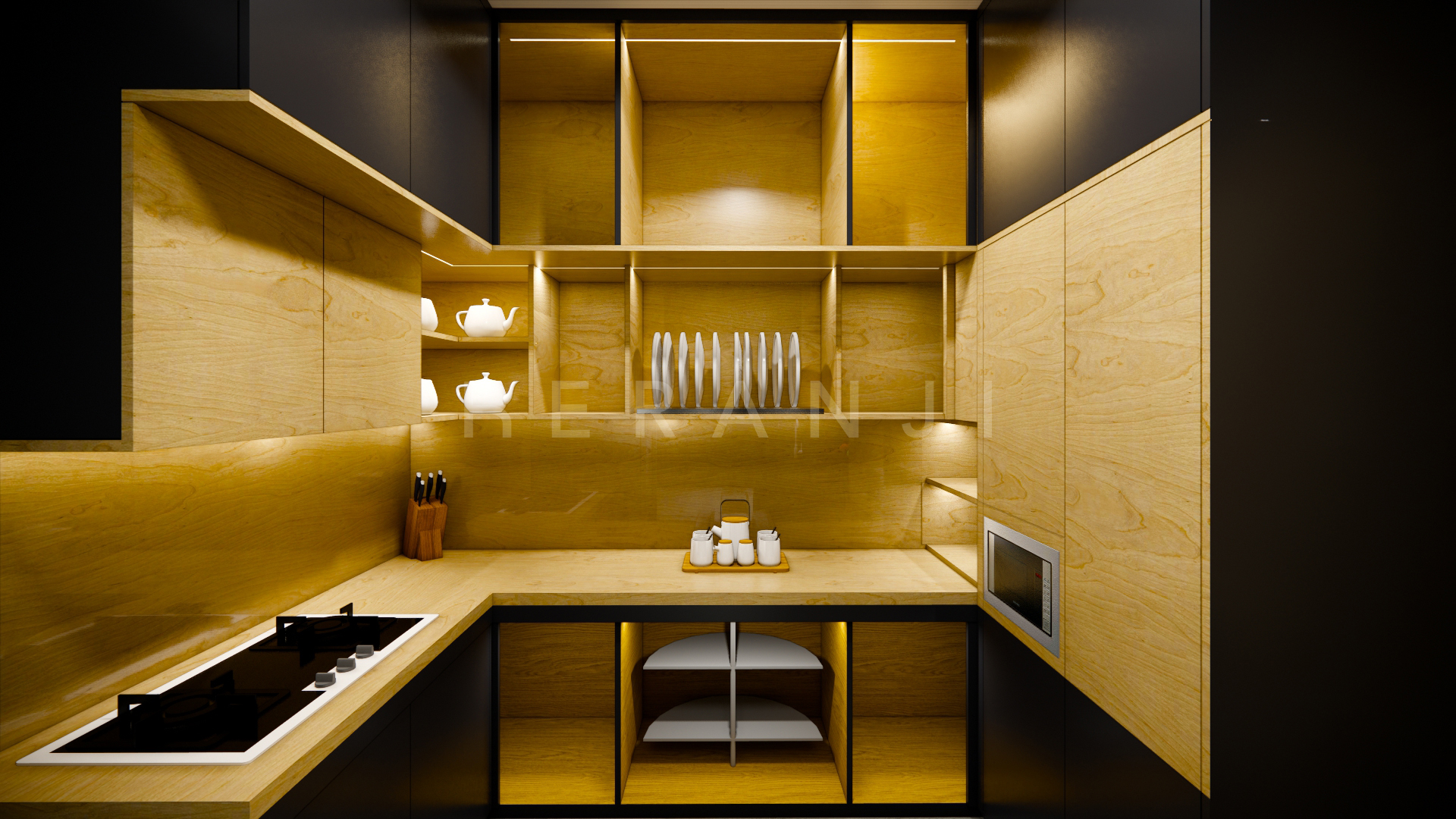 Black Kitchen Set